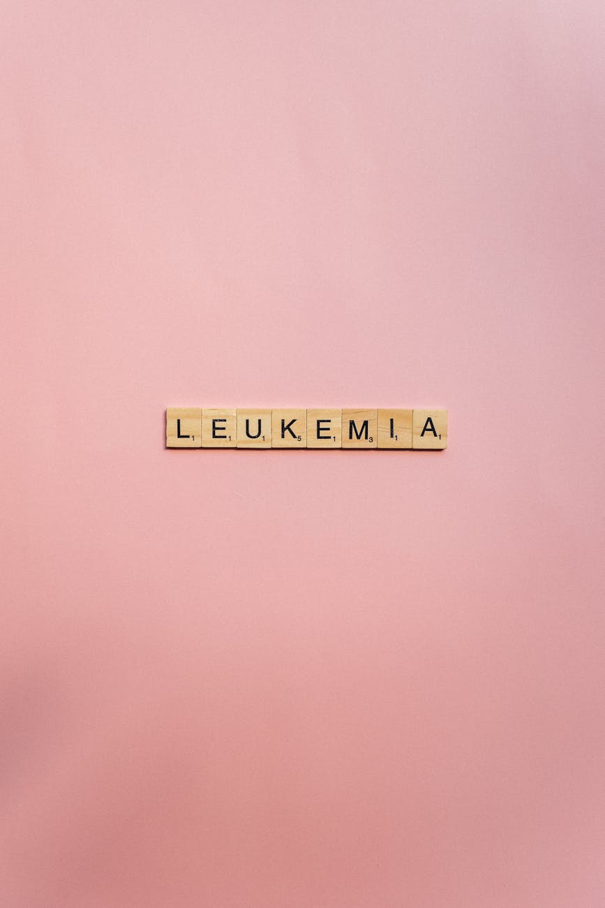 leukemia word using scrabble tiles